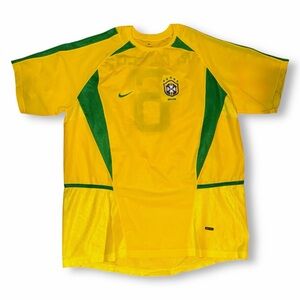VTG Y2K Nike Brazil National Team Roberto Carlos Soccer Jersey Custom Sz Large